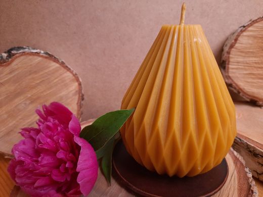 Свічка воскова з натурального бджолиного воску "Промінчики тепла" Zigrivay (11х9см) (с05)