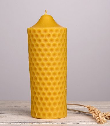 Свічка воскова з натурального бджолиного воску "Медова" Zigrivay (15х5см) (с06)