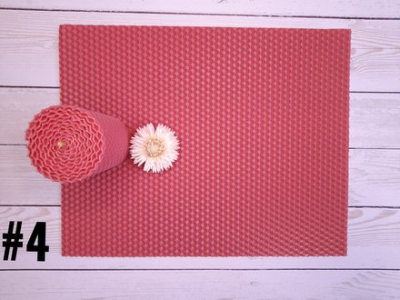 Кольорова вощина колір рожевий для виготовлення свічок, лист 26x41см