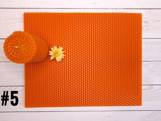 Кольорова вощина колір помаранчевий для виготовлення свічок, лист 20x26см