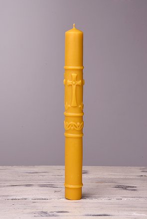 Свічка воскова з натурального бджолиного воску "стрітенська" Zigrivay (28х3см) (с02)